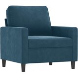  Fotelja s tabureom plava 60 cm baršunasta | Eponuda.com