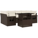 vidaXL 7-dijelni set vrtnih sofa od poliratana s jastucima smeđi | shoptok.hr