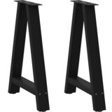 Furnova Noge kavne mizice A-oblika 2 kosa črna 60x(72-73) cm jeklo, (21913180) | Shoptok.si