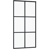  Klizna vrata od stakla ESG i aluminija 102 x 205 cm crna | shoptok.hr