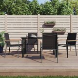  Vrtne stolice 4 kom crne 55 x 61,5 x 90 cm tekstilen i čelik | shoptok.hr