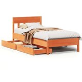 vidaXL Okvir kreveta bez madraca voštano smeđi 90 x 190 cm od borovine | shoptok.hr