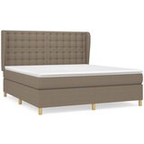 vidaXL Box spring postelja z vzmetnico taupe 180x200 cm blago, (21118412) | Shoptok.si