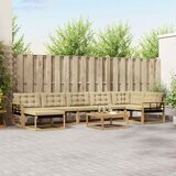  Set vanjskih sofa 8 kom. Bijela i bež Čvrsto drvo akacije | shoptok.hr