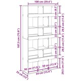 Ormarić za knjige 2 pcs Crni hrast 100 x 33 x 187,5 cm | shoptok.hr
