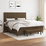  The Living Store Box spring postelja z vzmetnico temno rjava 160x200 cm blago - Box Spring Postelja, (21496787) Cene