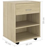 Ormarić s kotačima boja hrasta 46x36x59 cm konstruirano drvo | shoptok.hr