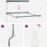 vidaXL Retraktilna tenda Rdeča in bela črta 300x250 cm Metal | Shoptok.si