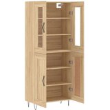 vidaXL Visoka komoda sonoma hrast 69,5x34x180 cm inženirski les | Shoptok.si