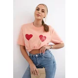 Kesi Cotton blouse with apricot heart print