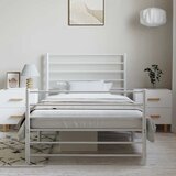  Metalni okvir kreveta uzglavlje i podnožje bijeli 100x200 cm | Eponuda.com