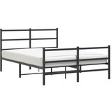 Furnova Kovinski posteljni okvir z vzglavjem in vznožjem črn 140x190 cm, (21934837) | Shoptok.si