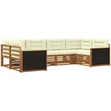 Set vanjskih sofa 6 kom. Prirodna i krem Čvrsto drvo akacije | shoptok.hr