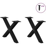 vidaXL noge kavne mize v obliki črke x 2 kosa črna 50x(30-31) cm jeklo | Shoptok.si