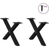 vidaXL Noge za stolić u obliku slova X 2 kom crne 50x(30-31) cm čelik | shoptok.hr
