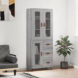 vidaXL Visoka komoda siva sonoma 69,5x34x180 cm inženirski les | Shoptok.si