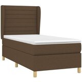  Box spring postelja z vzmetnico temno rjava 100x200 cm blago, (20930603) | Shoptok.si