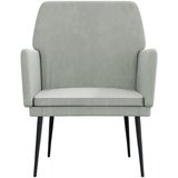  Fotelja svjetlosiva 62 x 79 x 79 cm baršunasta | shoptok.hr