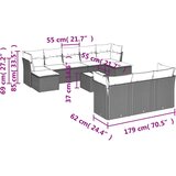  11-dijelni set vrtnih sofa od poliratana s jastucima crni | shoptok.hr