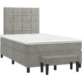 Box spring krevet s madracem svjetlosivi 120x200 cm baršunasti | shoptok.hr