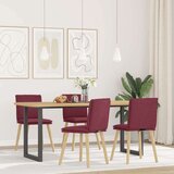  Blagovaonske stolice od tkanine 4 kom crvena boja vina | shoptok.hr