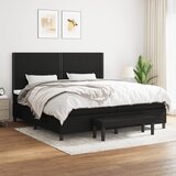 vidaXL Box spring postelja z vzmetnico črn 200x200 cm blago Cene