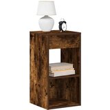 vidaXL Nočne omarice s predalom 2 kosa dimljeni hrast 35x34x66,5 cm | Shoptok.si