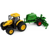  Agricultural Tractor with Seeder and Cultivator Lights Sounds Yellow 1:24 | Shoptok.si