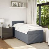  Krevet box spring s madracem tamnosivi za 1 osobu baršunasti | shoptok.hr