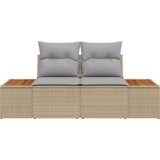 vidaXL Dvosedna vrtna sofa s kutijom za pohranu i jastucima bež poli ratan | shoptok.hr