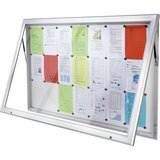 eurokraft pro Vitrina, aluminijast okvir, za znotraj in na prostem, z vodoravnimi nihajnimi vrati, zunanje mere ŠxV 1025 x 1067 mm, možnost pritrditve | Shoptok.si