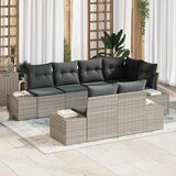 Sjedeća garnitura za vrt 7 kom. Svijetlo siva poliratan Svjetlosiva 184 x 62 x 85 cm | Shoptok.si