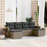  6-dijelni set vrtnih sofa od poliratana s jastucima sivi | shoptok.hr