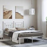 Metalni okvir za krevet s uzglavljem bijeli 150x200 cm Cijene