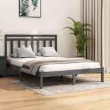  Posteljni okvir siv iz trdnega lesa 135x190 cm 4FT6, (20647588) Cene