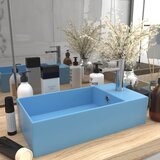 The Living Store Kopalniški umivalnik za luknjo keramičen svetlo moder - Kopalniški Umivalnik, (21493860) Cene