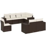 vidaXL 8-dijelni set vrtnih sofa s jastucima smeđi od poliratana | shoptok.hr