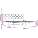 vidaXL metalni okvir za krevet s uzglavljem bijeli 200x200 cm | shoptok.hr