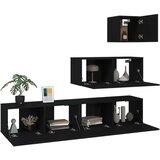  4-dijelni set TV ormarića crni od konstruiranog drva | shoptok.hr