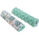 Medi Partners stroller belt protectors (2 pcs.) cotton + minky – hedgehogs + mint minky cene