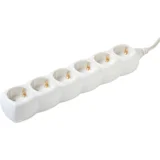 Produžni kabel, 6 utičnice, 1.5mm², 5 met, bijeli - NV 6-5/WH/1,5
