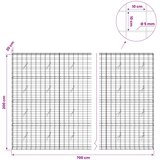  Gabion s žicom debljine 5 mm i mrežom 10x10 cm 700x20x200 cm | shoptok.hr