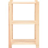  Stalci za pohranu s 3 razine 3 kom 60x38x90 cm borovina 150 kg | shoptok.hr