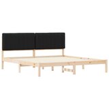 vidaXL Posteljni okvir z oblazinjenim vzglavjem Črna 180 x 200 cm, (5000101862) | Shoptok.si