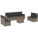 Maison Chic Seti vrtnega pohištva - Vrtna garnitura - Vrtni pohištvo set 9-delna z blazinami siv poli ratan, (21804506) | Shoptok.si