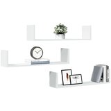 vidaXL Stenska polica 3 kosi bela 80x18x18 cm inženirski les | Shoptok.si