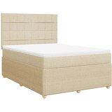  Krevet s oprugama i madracem krem 140x200 cm od tkanine | shoptok.hr