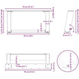  Noge za klub stolić U-oblik 2 kom antracit 70 x (30-31) cm čelik | shoptok.hr