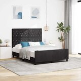  Krevet s opruga kutije s uzglavljem Crna 140 x 190 cm Baršun | shoptok.hr
