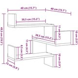 vidaXL Stenska polica 2 kosa starinski les 40x40x49,5cm inženirski les | Shoptok.si